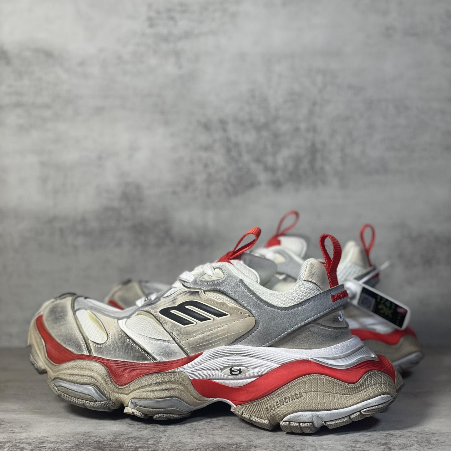 Balenciaga Cargo Sneaker In Beige, Grey And Red - DopestKickz