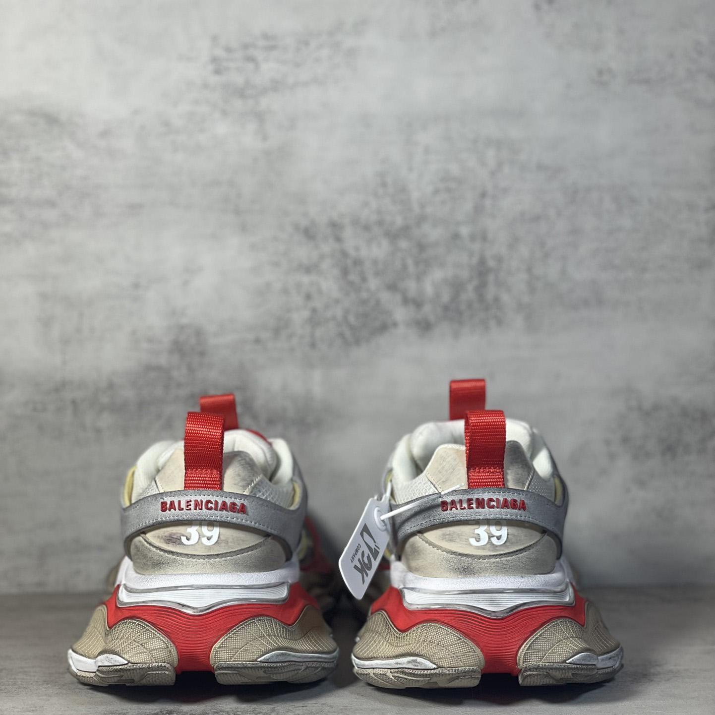 Balenciaga Cargo Sneaker In Beige, Grey And Red - DopestKickz