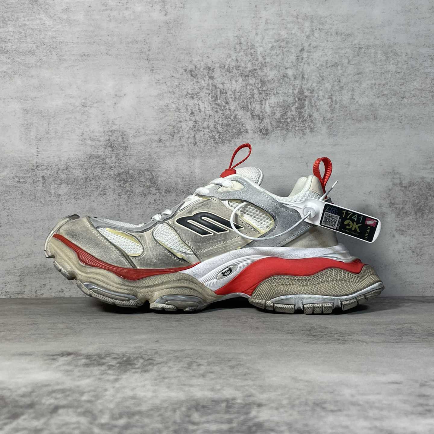 Balenciaga Cargo Sneaker In Beige, Grey And Red - DopestKickz