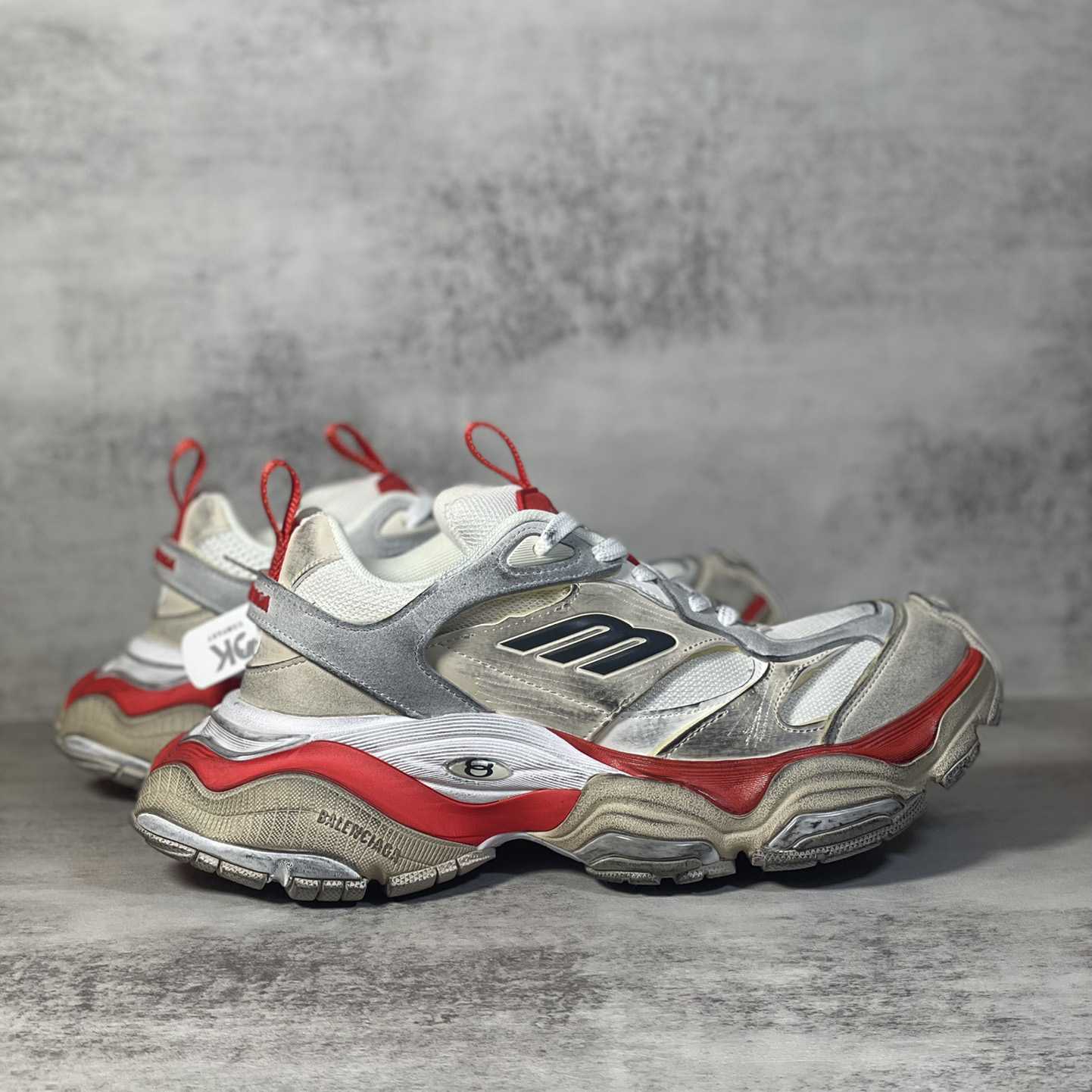 Balenciaga Cargo Sneaker In Beige, Grey And Red - DopestKickz