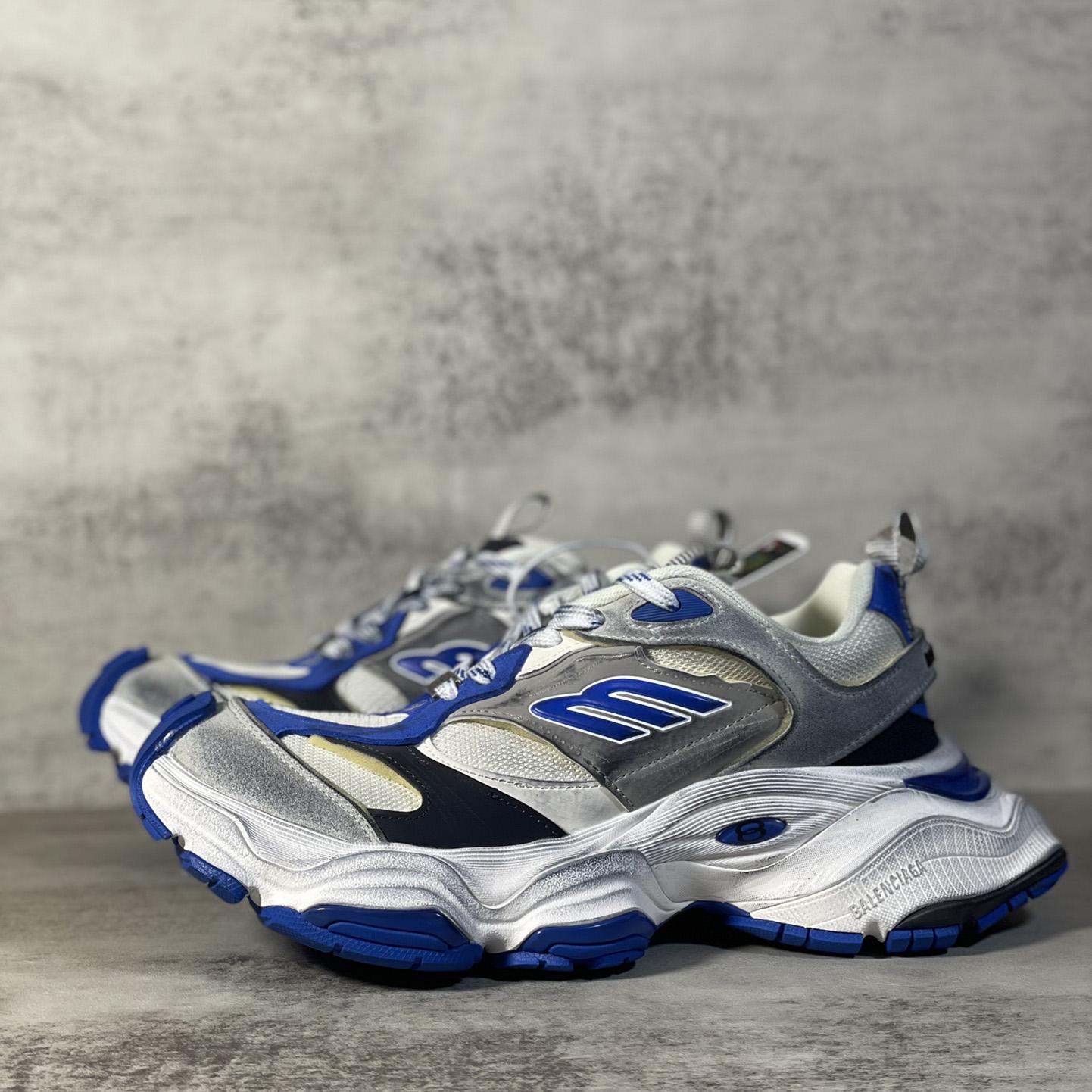 Balenciaga Cargo Sneaker In Grey,White And Blue  - DopestKickz