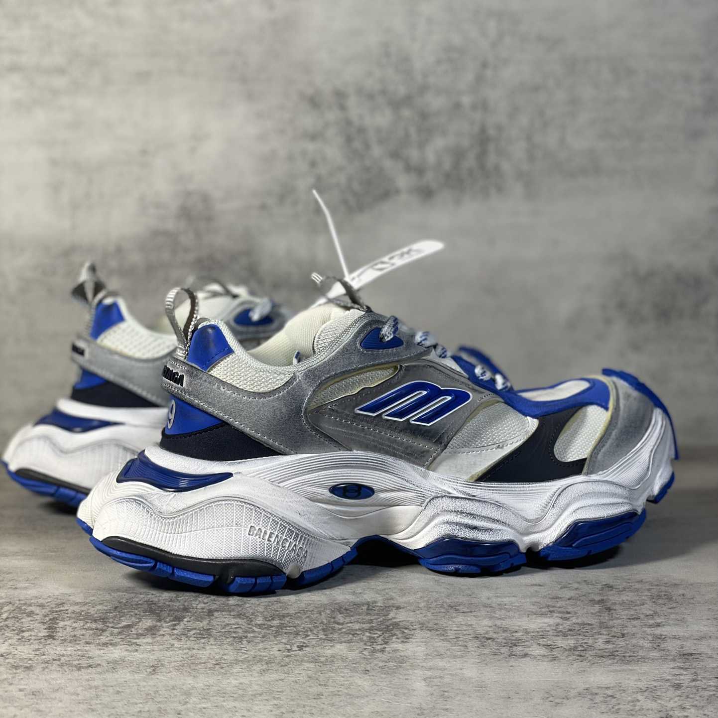 Balenciaga Cargo Sneaker In Grey,White And Blue  - DopestKickz