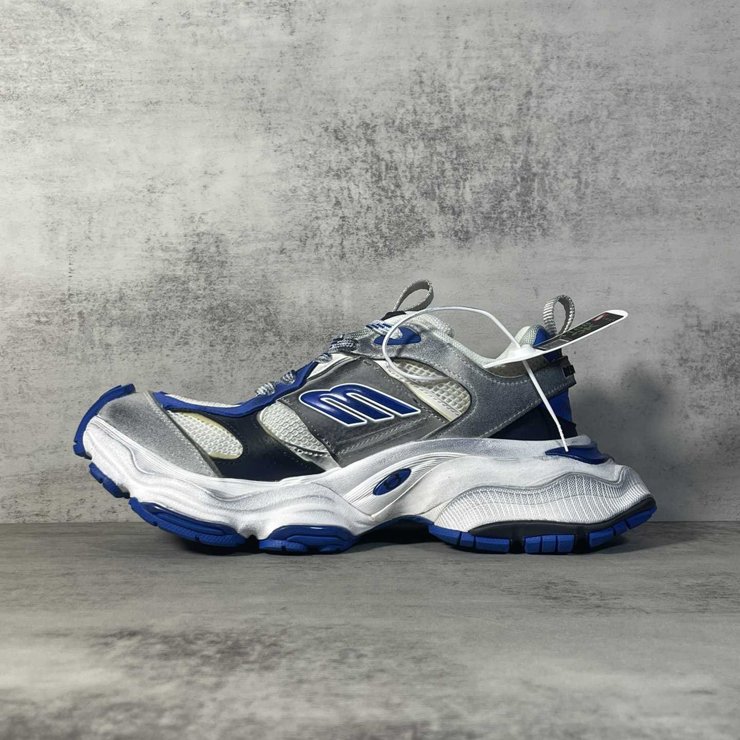 Balenciaga Cargo Sneaker In Grey,White And Blue  - DopestKickz