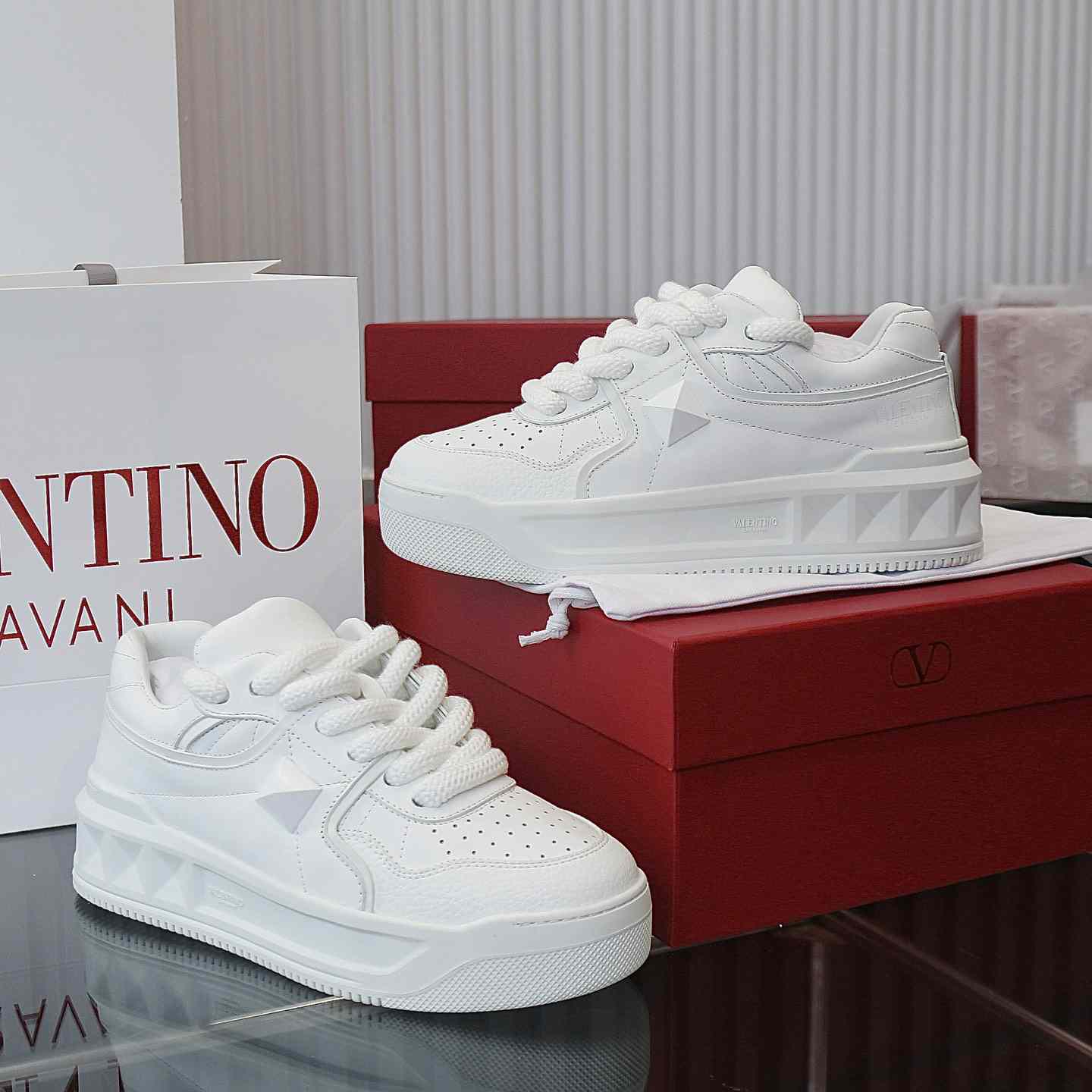 Valenti Garavani One Stud Jacquard Sneakers - DopestKickz