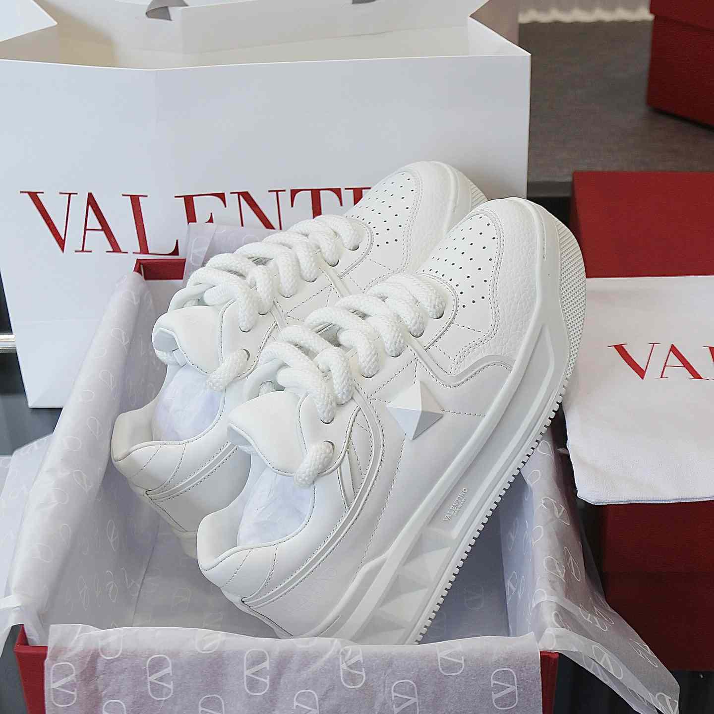 Valenti Garavani One Stud Jacquard Sneakers - DopestKickz