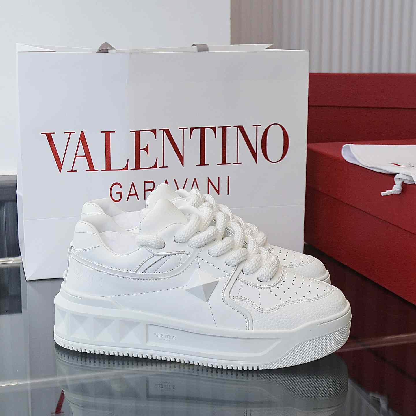 Valenti Garavani One Stud Jacquard Sneakers - DopestKickz