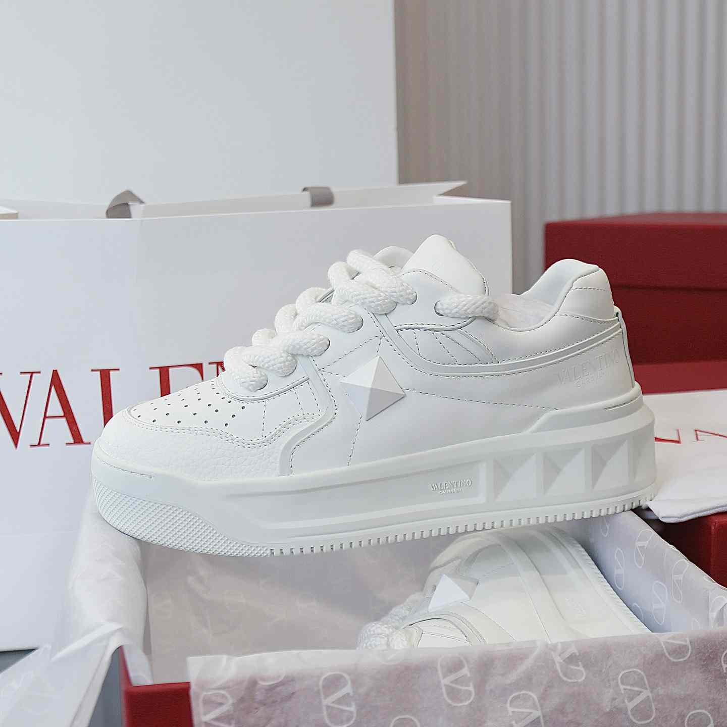 Valenti Garavani One Stud Jacquard Sneakers - DopestKickz