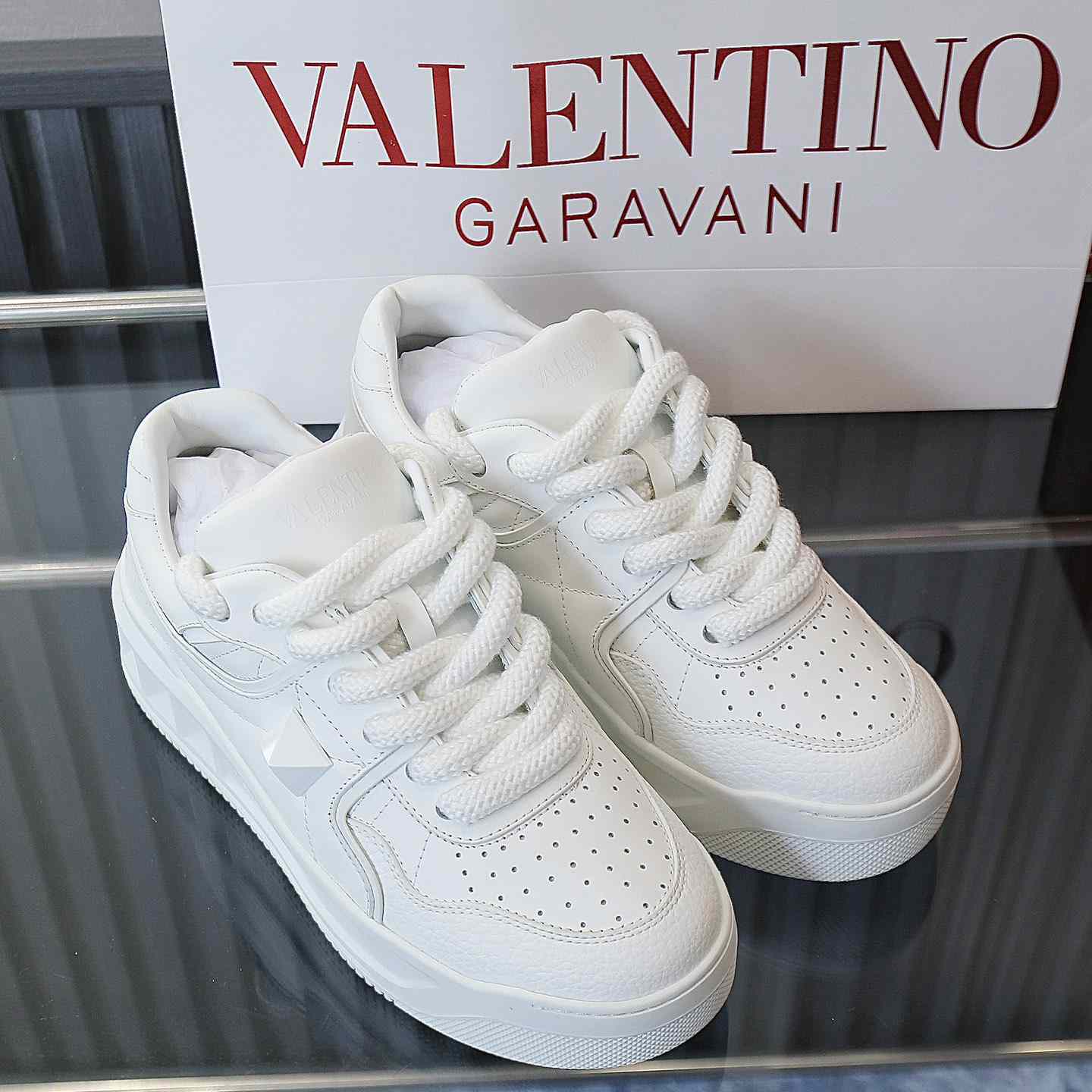 Valenti Garavani One Stud Jacquard Sneakers - DopestKickz