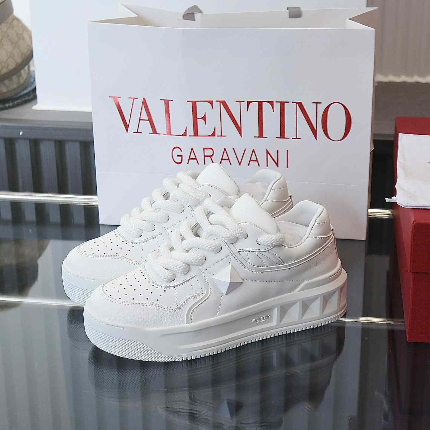 Valenti Garavani One Stud Jacquard Sneakers - DopestKickz