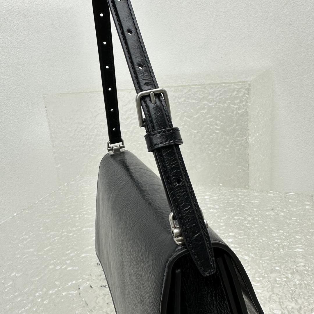 Balenciaga Women's Crush Small Sling Bag In Black - DopestKickz