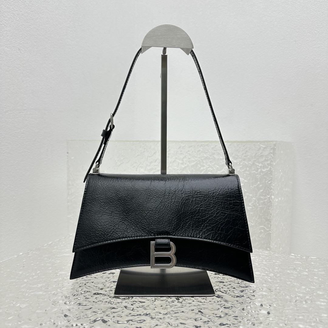 Balenciaga Women's Crush Small Sling Bag In Black - DopestKickz