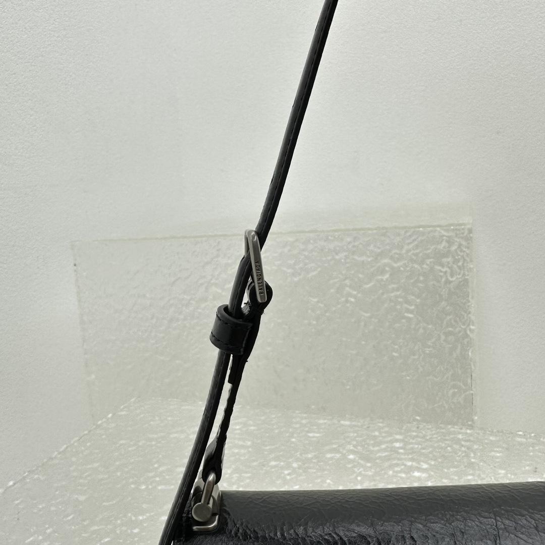 Balenciaga Women's Crush Small Sling Bag In Black - DopestKickz