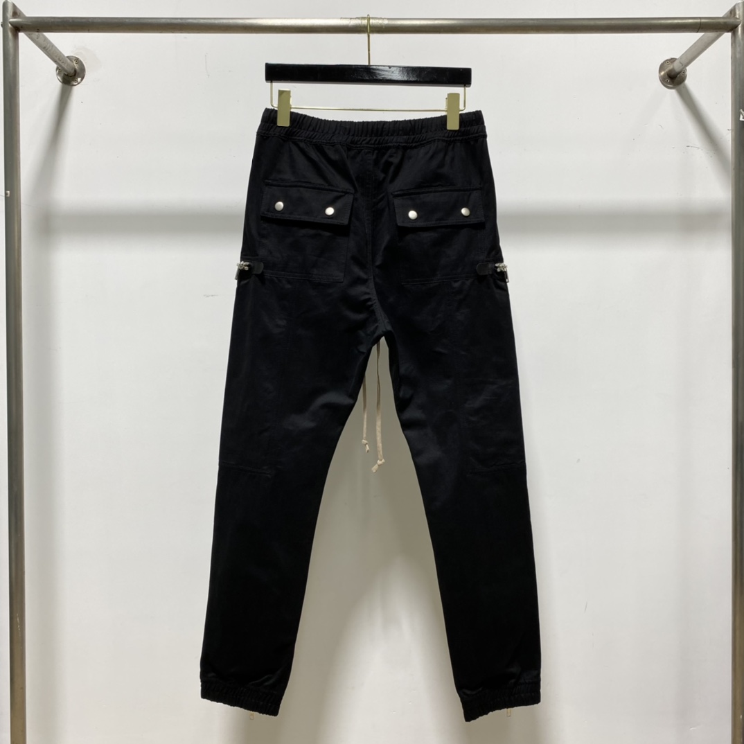 Rick Owens Black Bauhaus Cargo Pants - DopestKickz