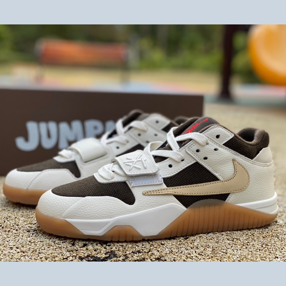 Travis Scott x Jordan Executive The Check Sneaker    fz8117-100 - DopestKickz