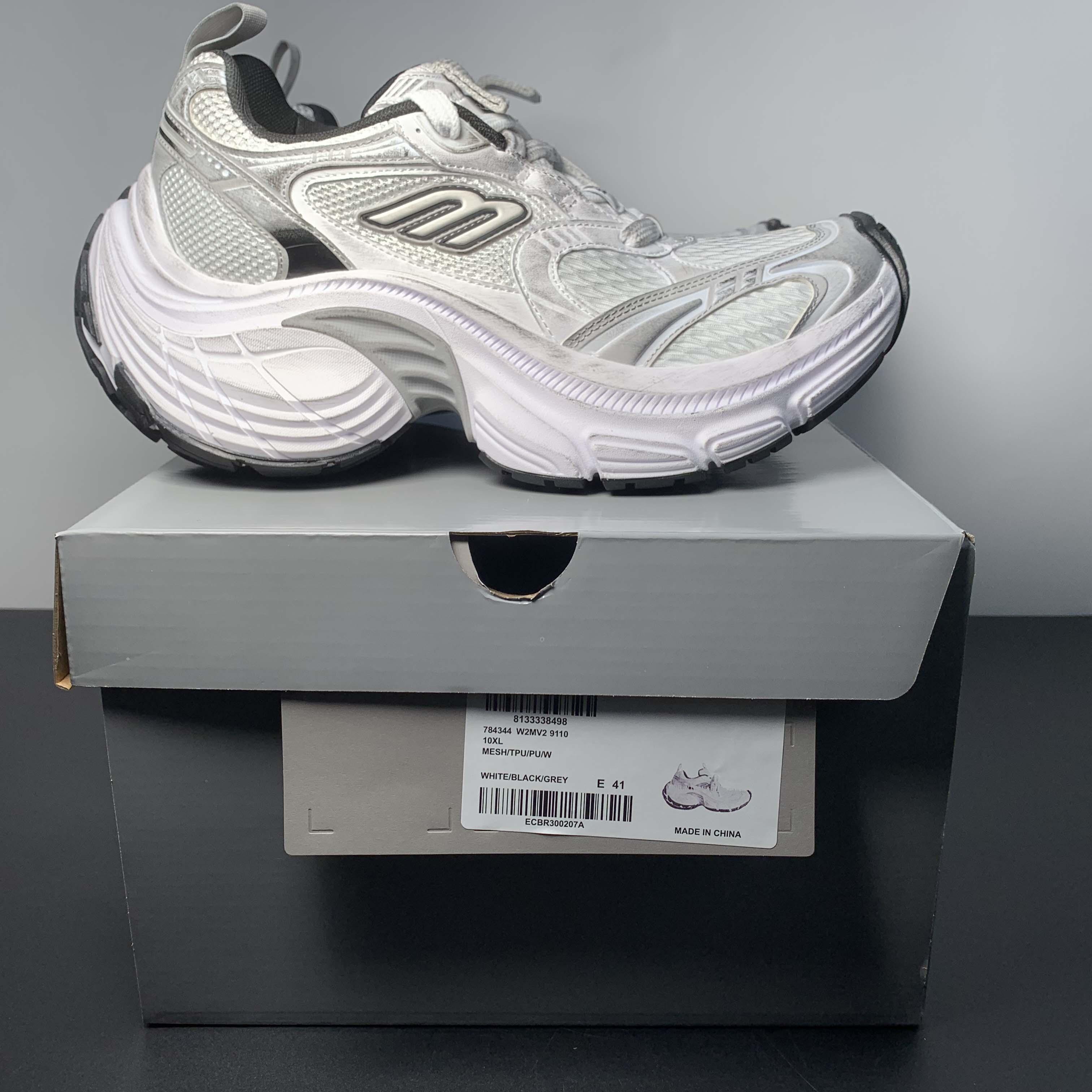Balenciaga 10XL Sneaker In White/Black/Grey - DopestKickz