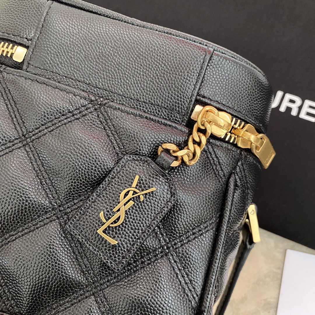 Saint Laurent Vanity Case Matelassé Leather Shoulder Bag (14.5x16.5x9cm) - DopestKickz