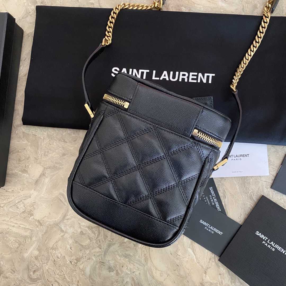Saint Laurent Vanity Case Matelassé Leather Shoulder Bag (14.5x16.5x9cm) - DopestKickz