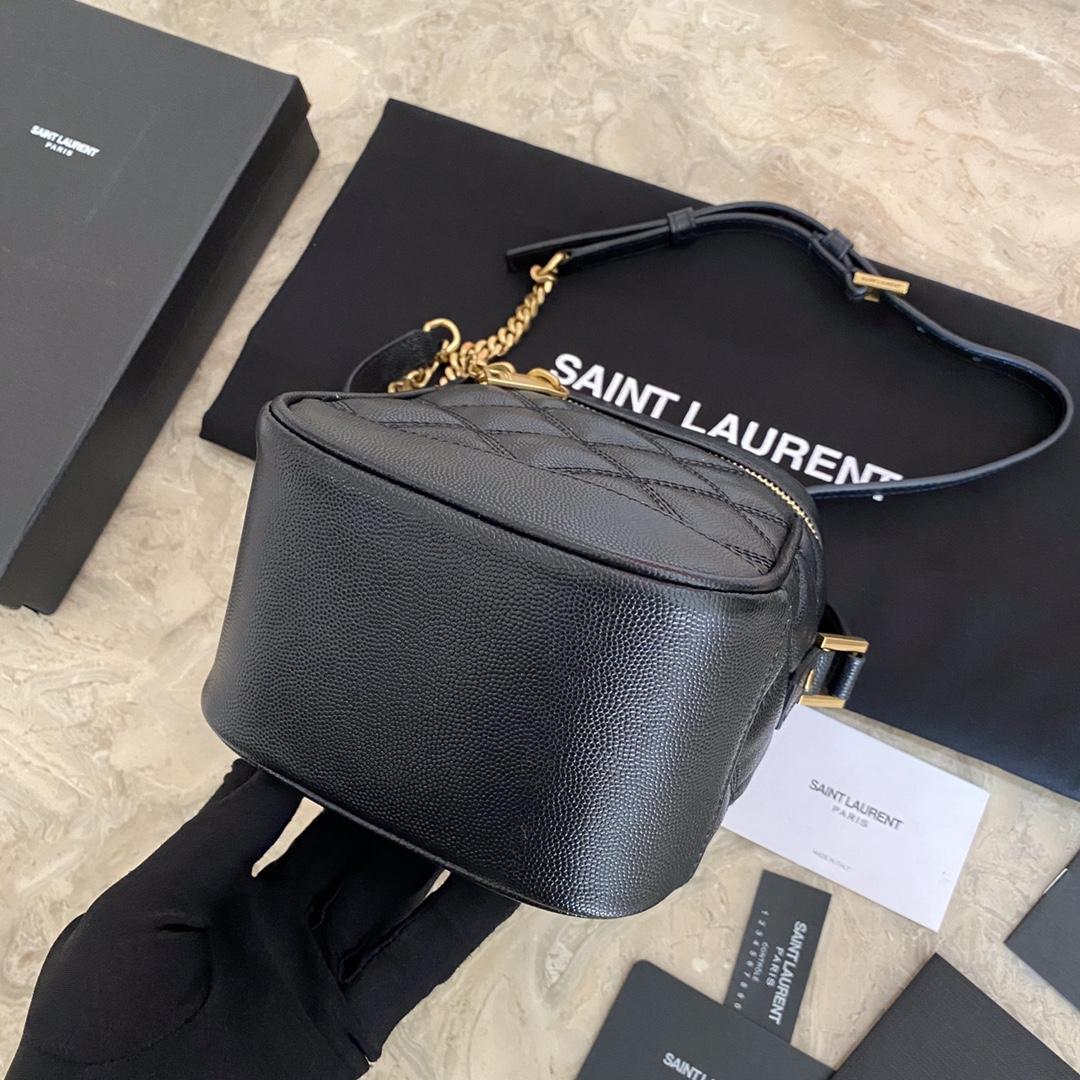 Saint Laurent Vanity Case Matelassé Leather Shoulder Bag (14.5x16.5x9cm) - DopestKickz