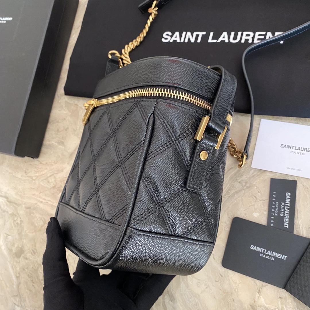 Saint Laurent Vanity Case Matelassé Leather Shoulder Bag (14.5x16.5x9cm) - DopestKickz