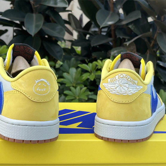 Travis Scott x Air Jordan 1 Low Canary Sneaker      DZ4137-700 - DopestKickz