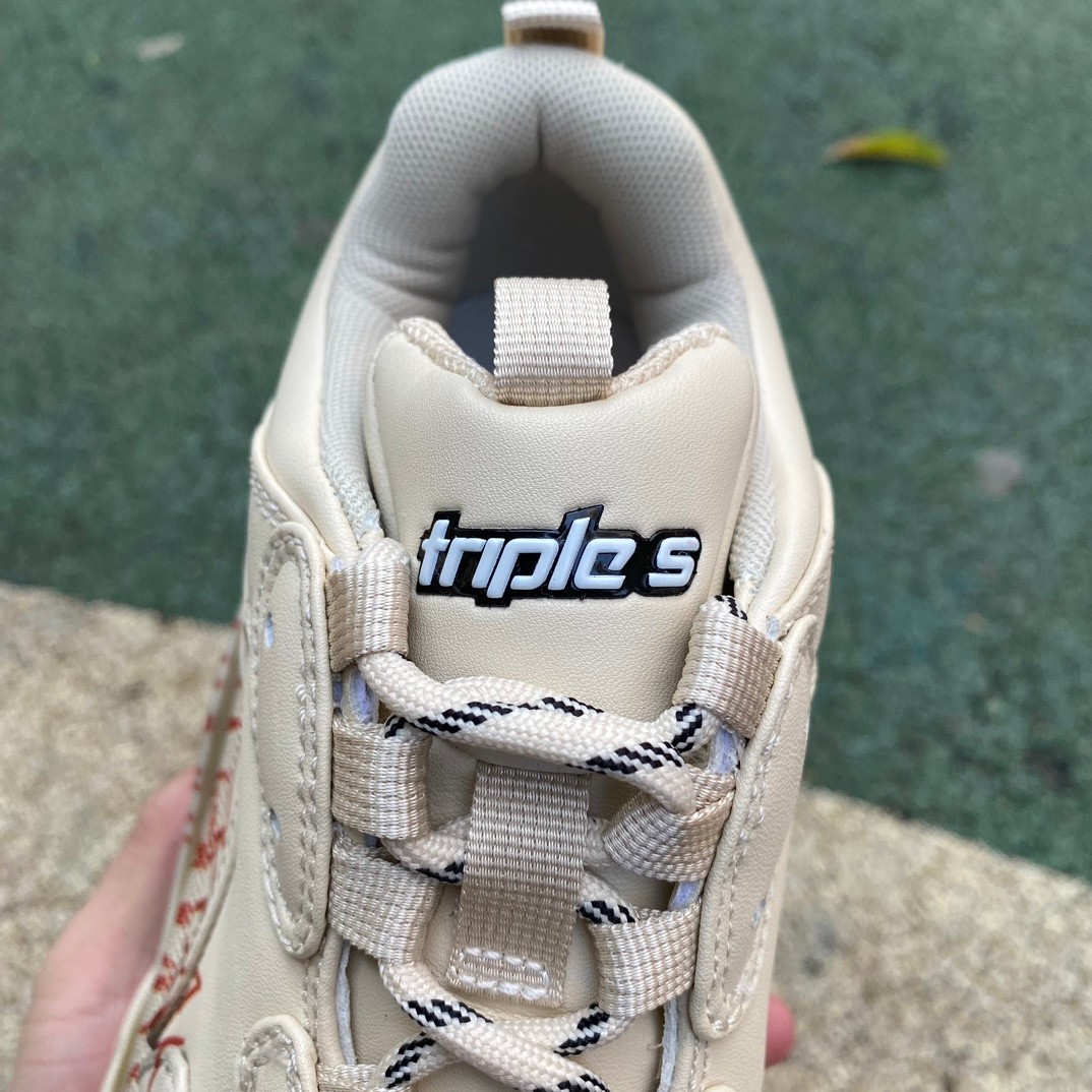 Balenciaga Triple S Sneaker In White/red/black - DopestKickz