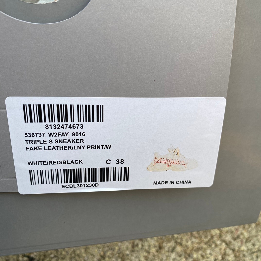 Balenciaga Triple S Sneaker In White/red/black - DopestKickz