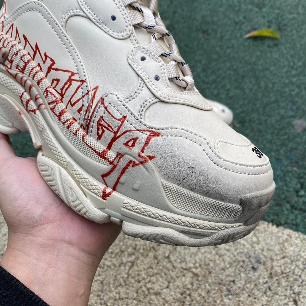 Balenciaga Triple S Sneaker In White/red/black - DopestKickz