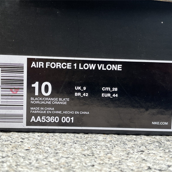 VLONE xNike Air Force 1Low orang Sneaker      AA5360-001  - DopestKickz