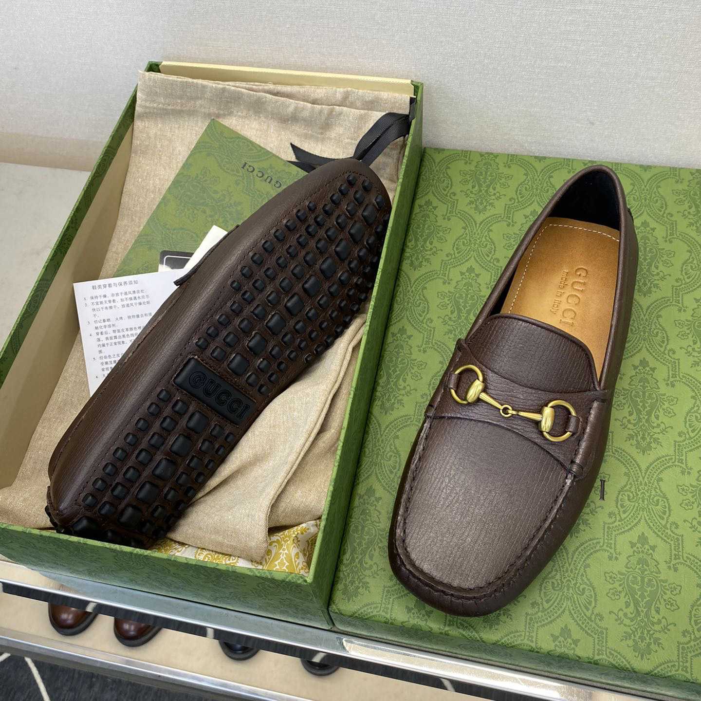 Gucci Leather Driver With Horsebit - DopestKickz