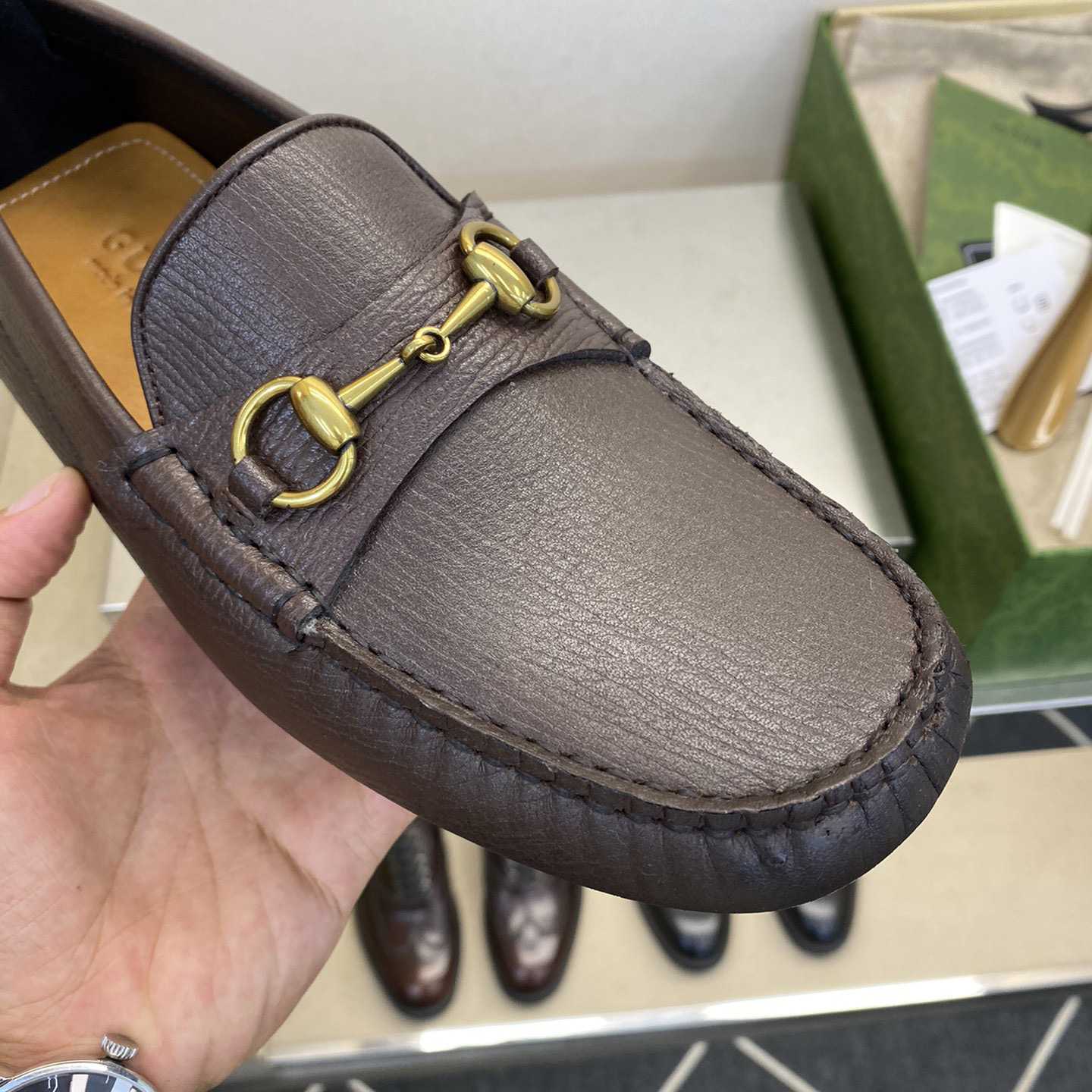 Gucci Leather Driver With Horsebit - DopestKickz