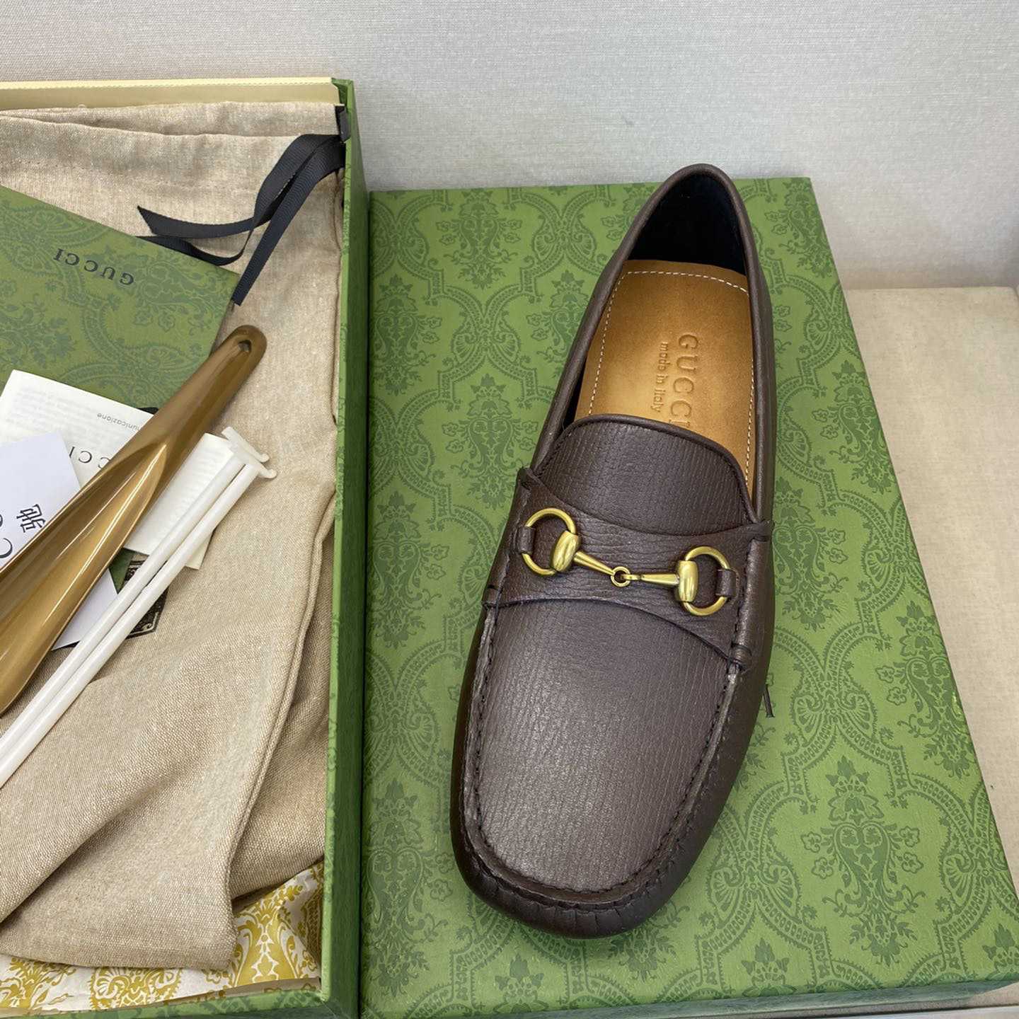 Gucci Leather Driver With Horsebit - DopestKickz