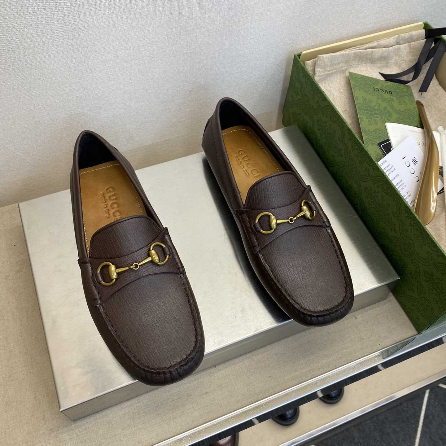 Gucci Leather Driver With Horsebit - DopestKickz