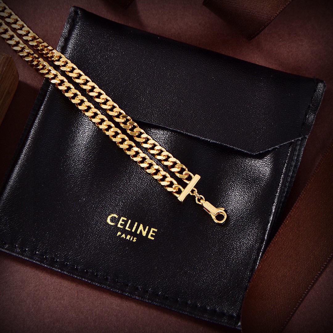 Celine Gourmette Necklace In Brass With Gold Finish Gold - DopestKickz