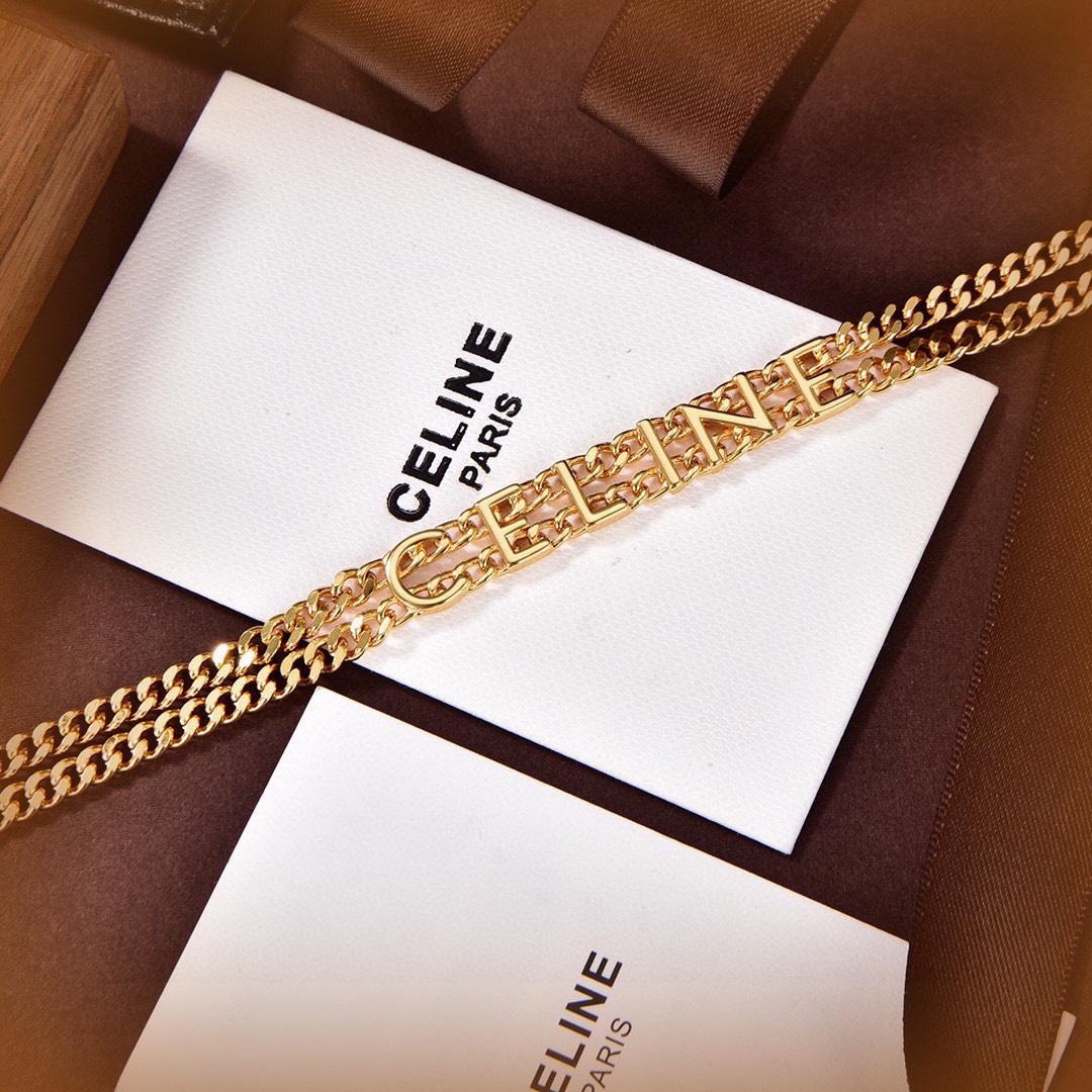 Celine Gourmette Necklace In Brass With Gold Finish Gold - DopestKickz