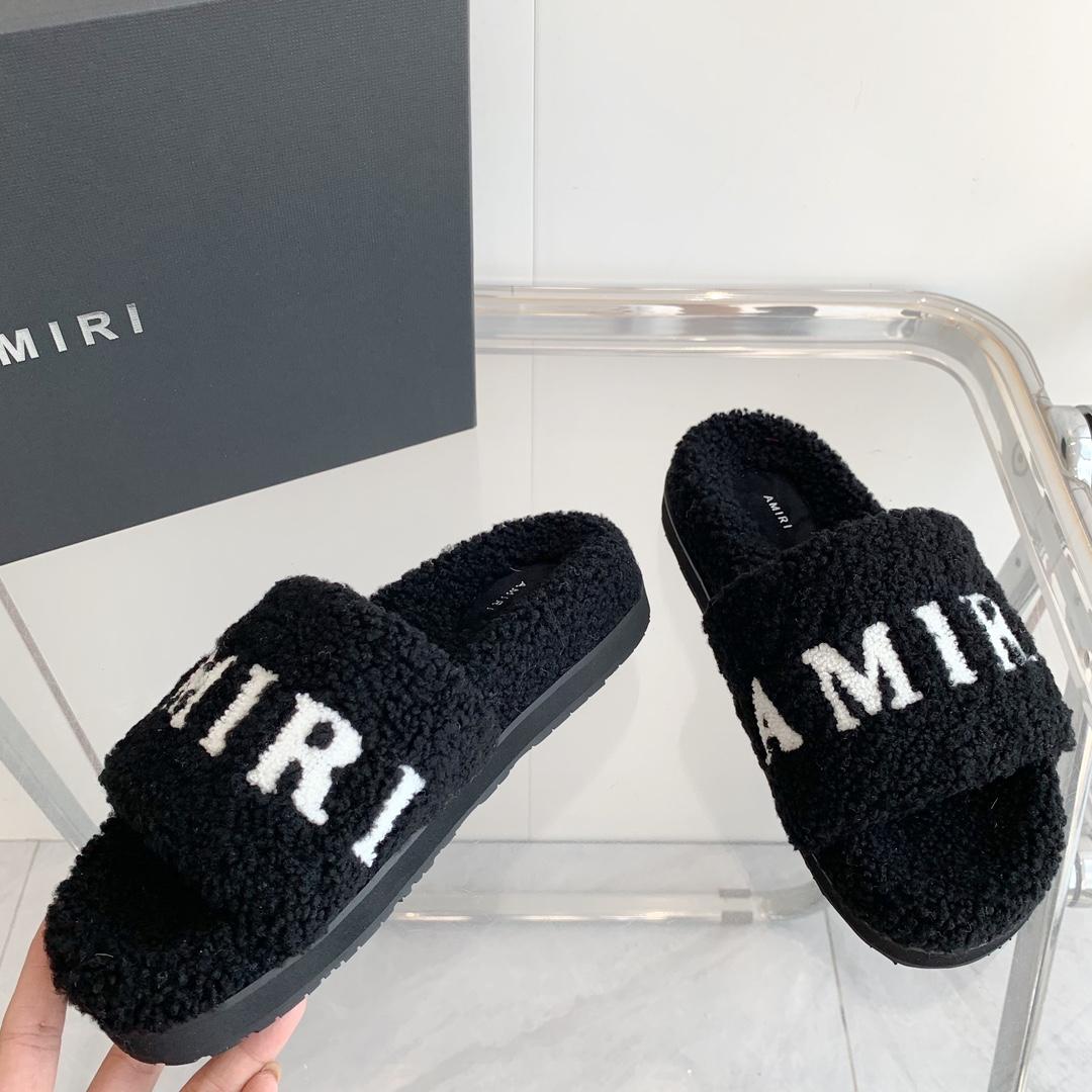 Amiri Logo-print Fleece Slippers - DopestKickz