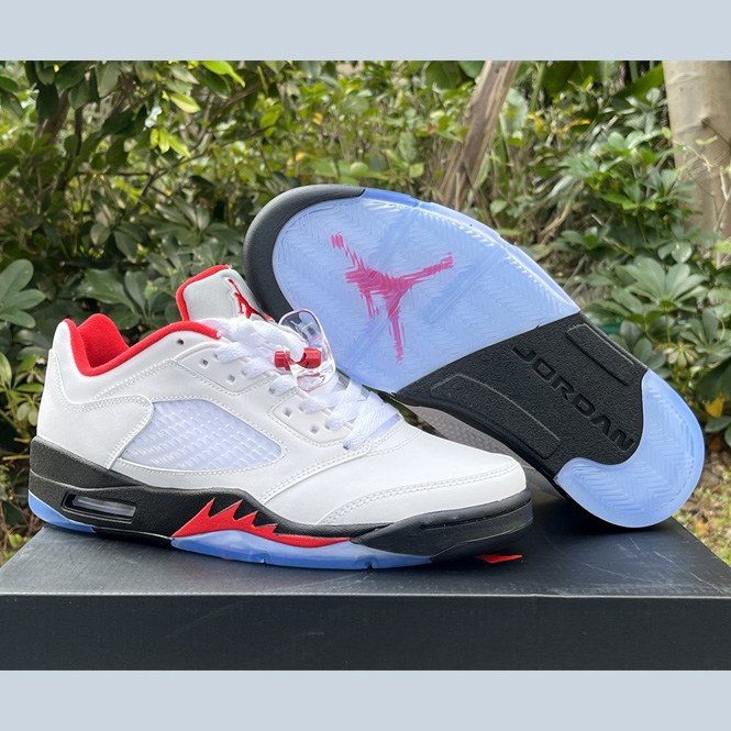 Air Jordan 5 Low “Fire Red” Sneakers    CU4523-100 - DopestKickz