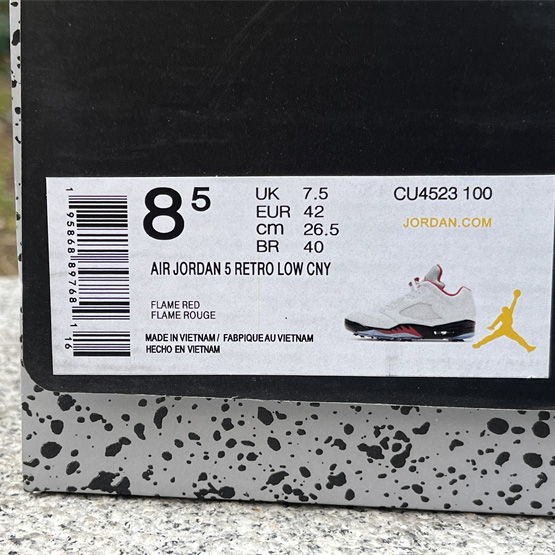 Air Jordan 5 Low “Fire Red” Sneakers    CU4523-100 - DopestKickz