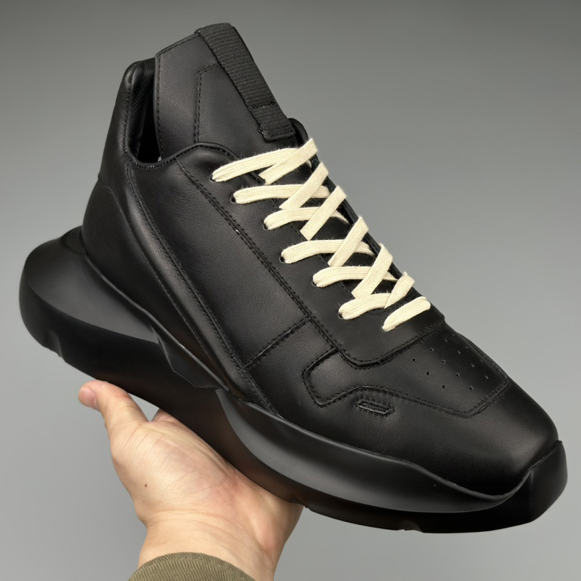 Rick Owens Geth Leather Sneakers - DopestKickz