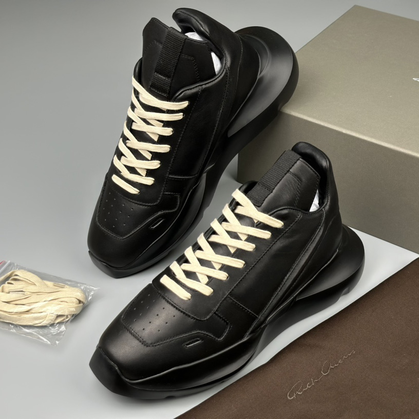 Rick Owens Geth Leather Sneakers - DopestKickz