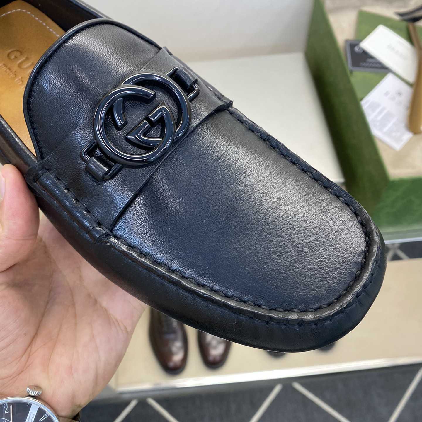 Gucci Ayrton GG Logo Driving Shoe - DopestKickz