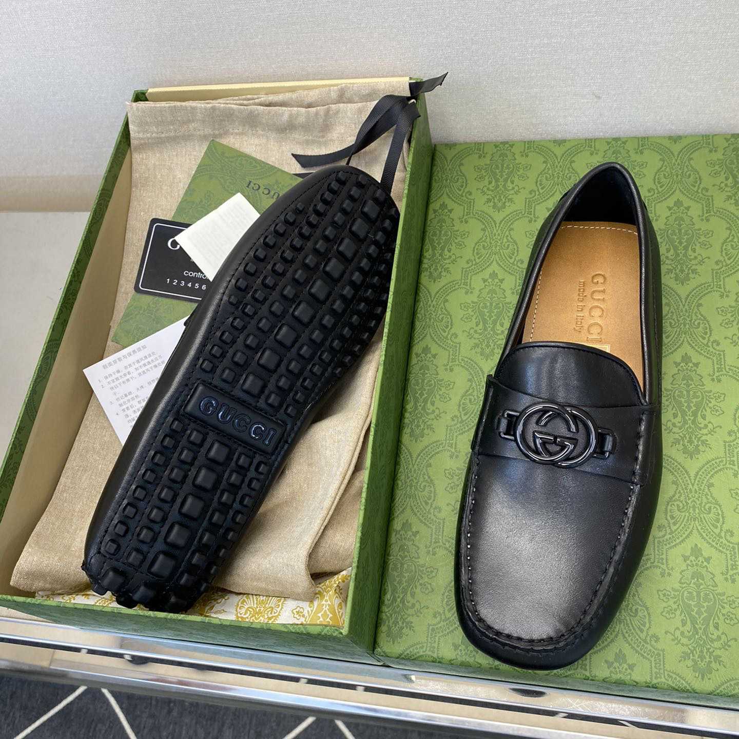 Gucci Ayrton GG Logo Driving Shoe - DopestKickz