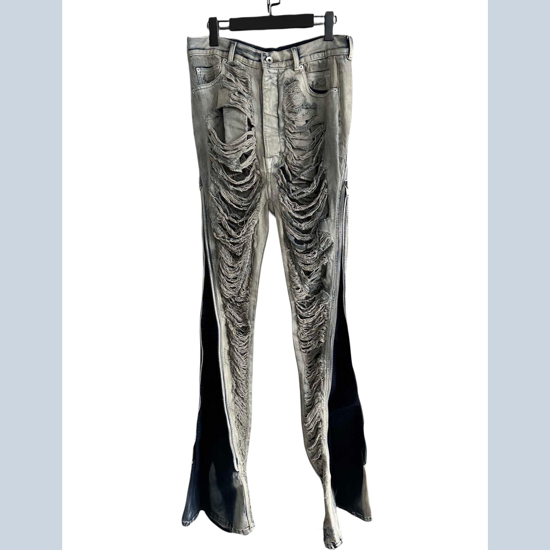 Rick Owens Distressed-finish Slim-cut Jeans - DopestKickz