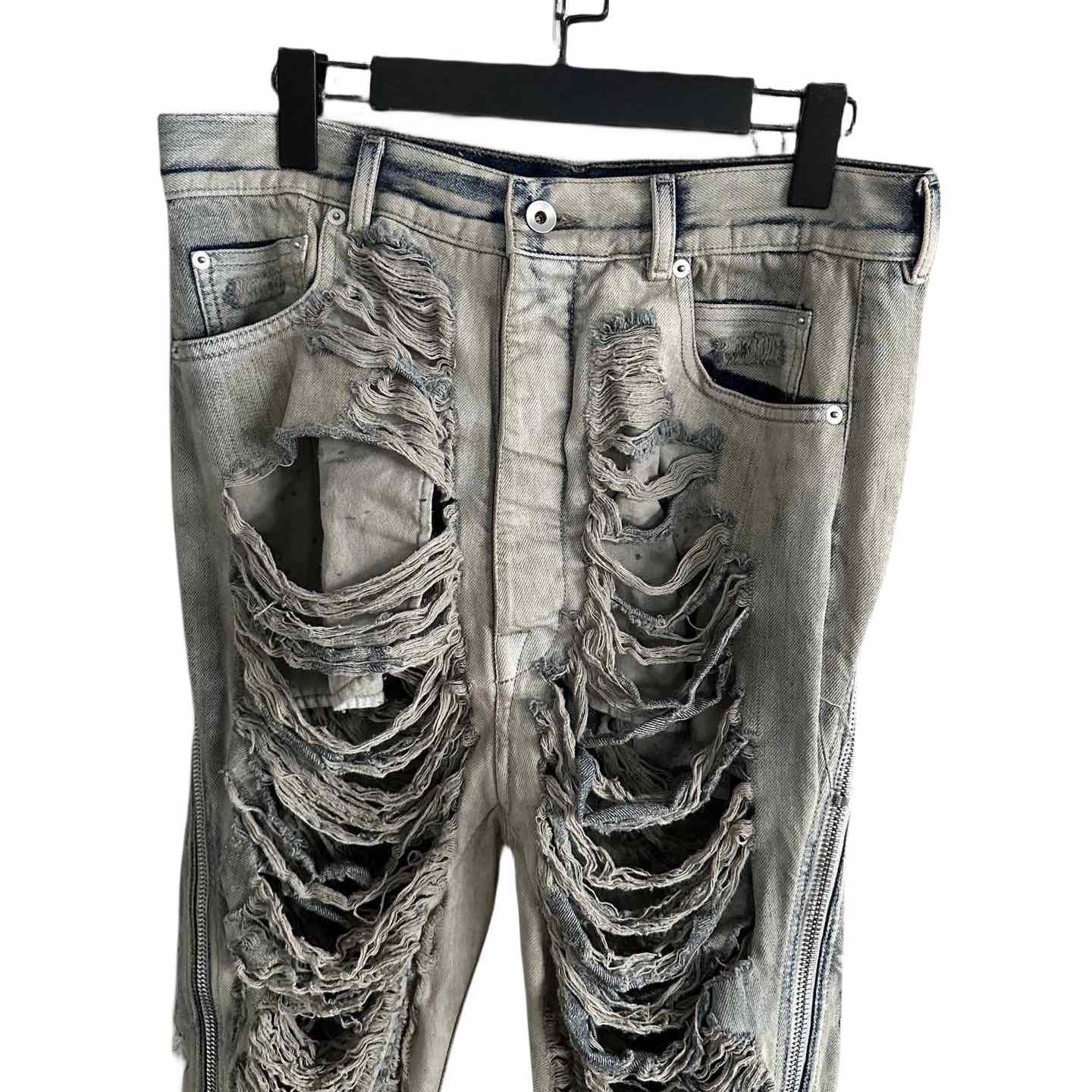 Rick Owens Distressed-finish Slim-cut Jeans - DopestKickz