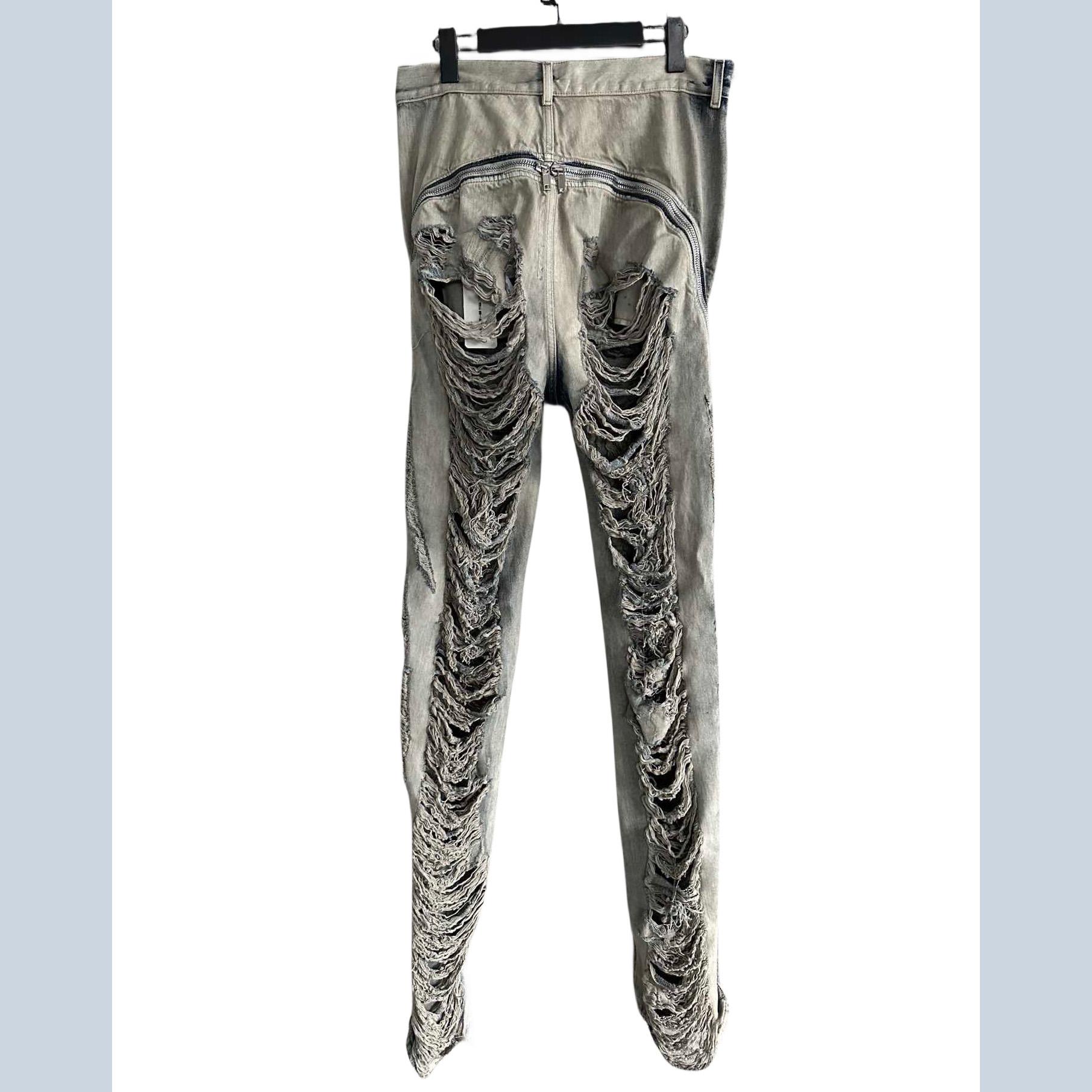 Rick Owens Distressed-finish Slim-cut Jeans - DopestKickz