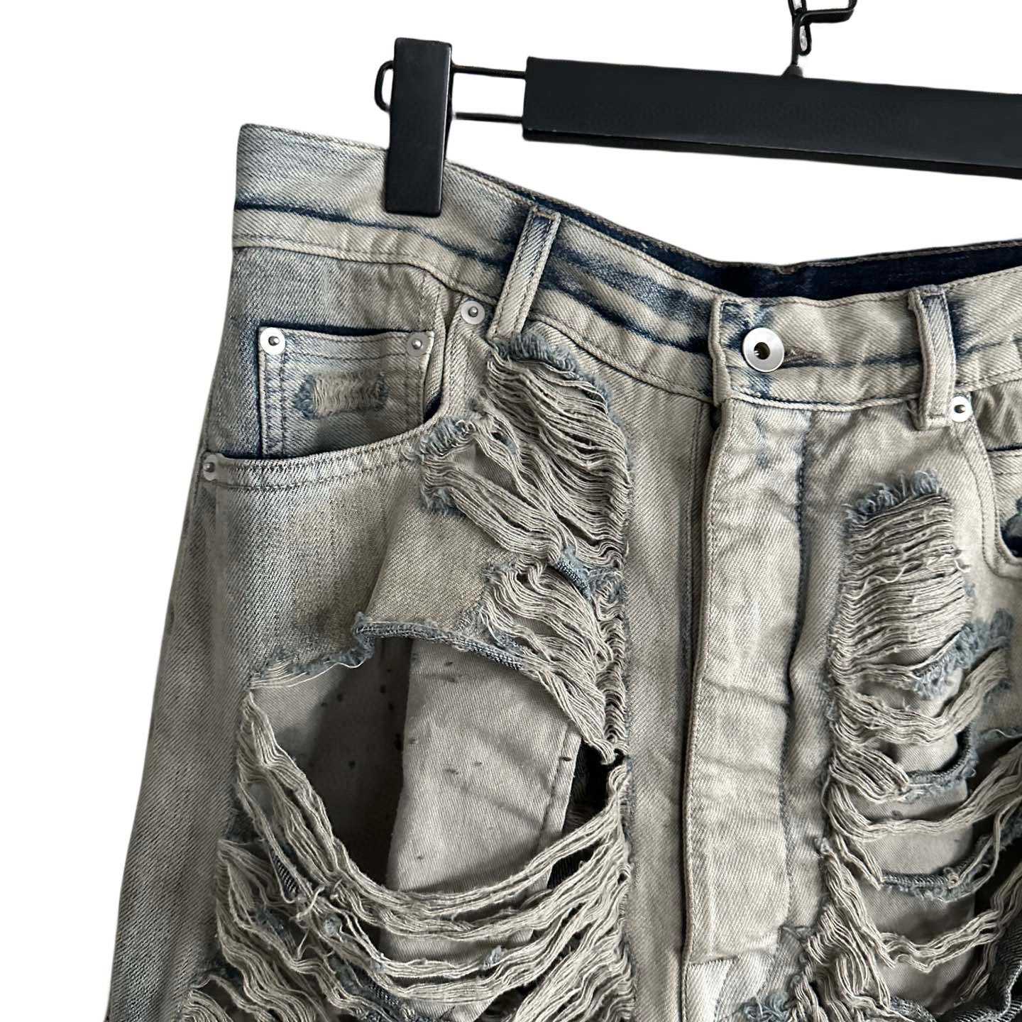 Rick Owens Distressed-finish Slim-cut Jeans - DopestKickz