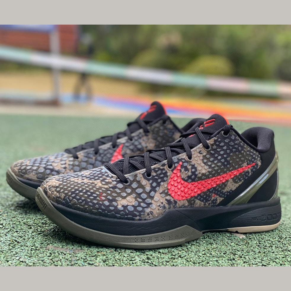 Nike Zoom Kobe 6 Italian Camo Crimson Black Sneakers      - DopestKickz