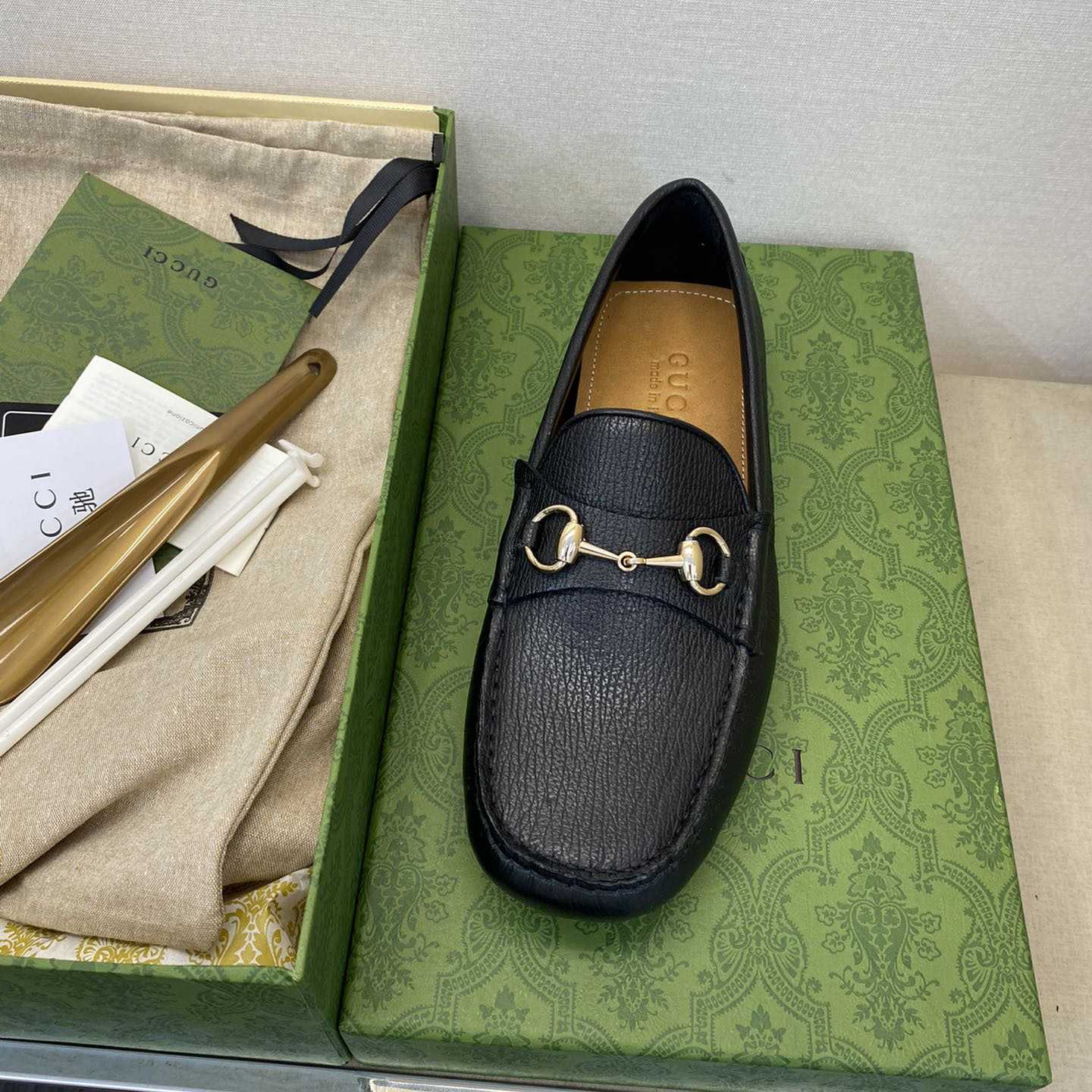 Gucci Leather Driver With Horsebit - DopestKickz