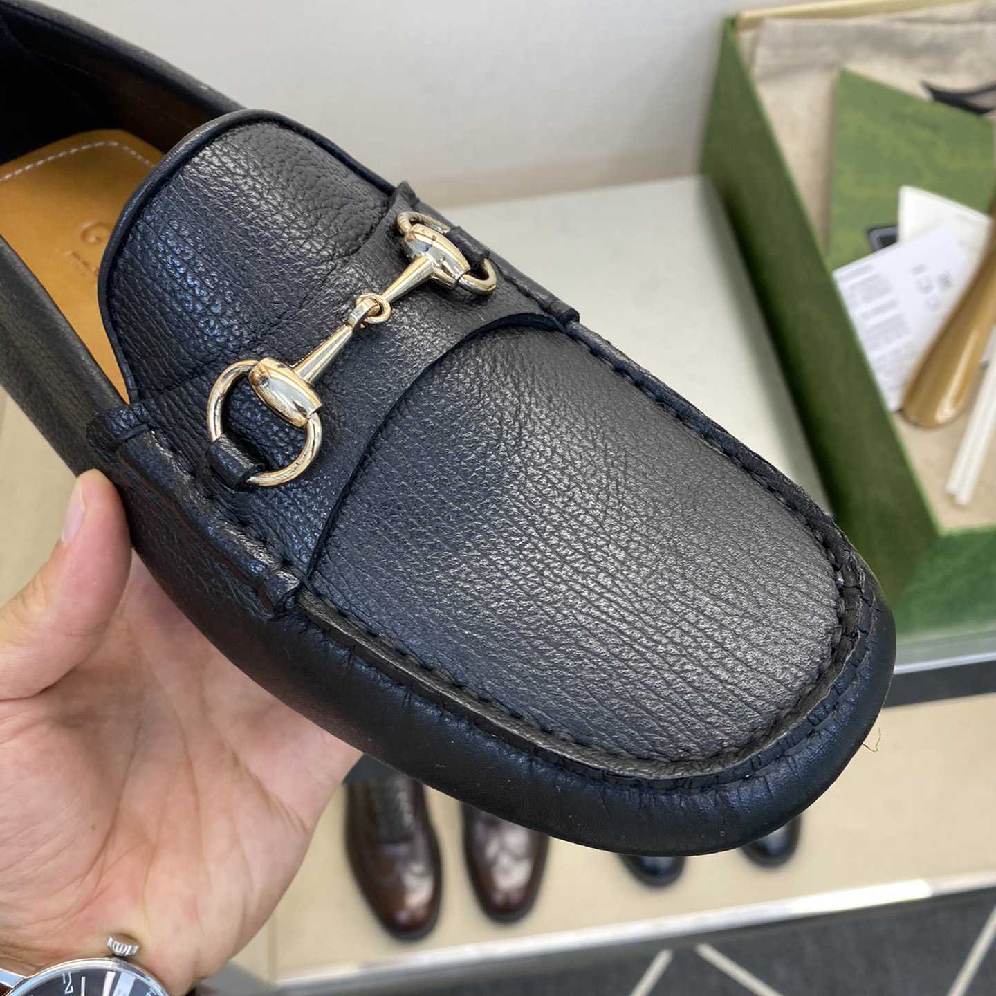 Gucci Leather Driver With Horsebit - DopestKickz