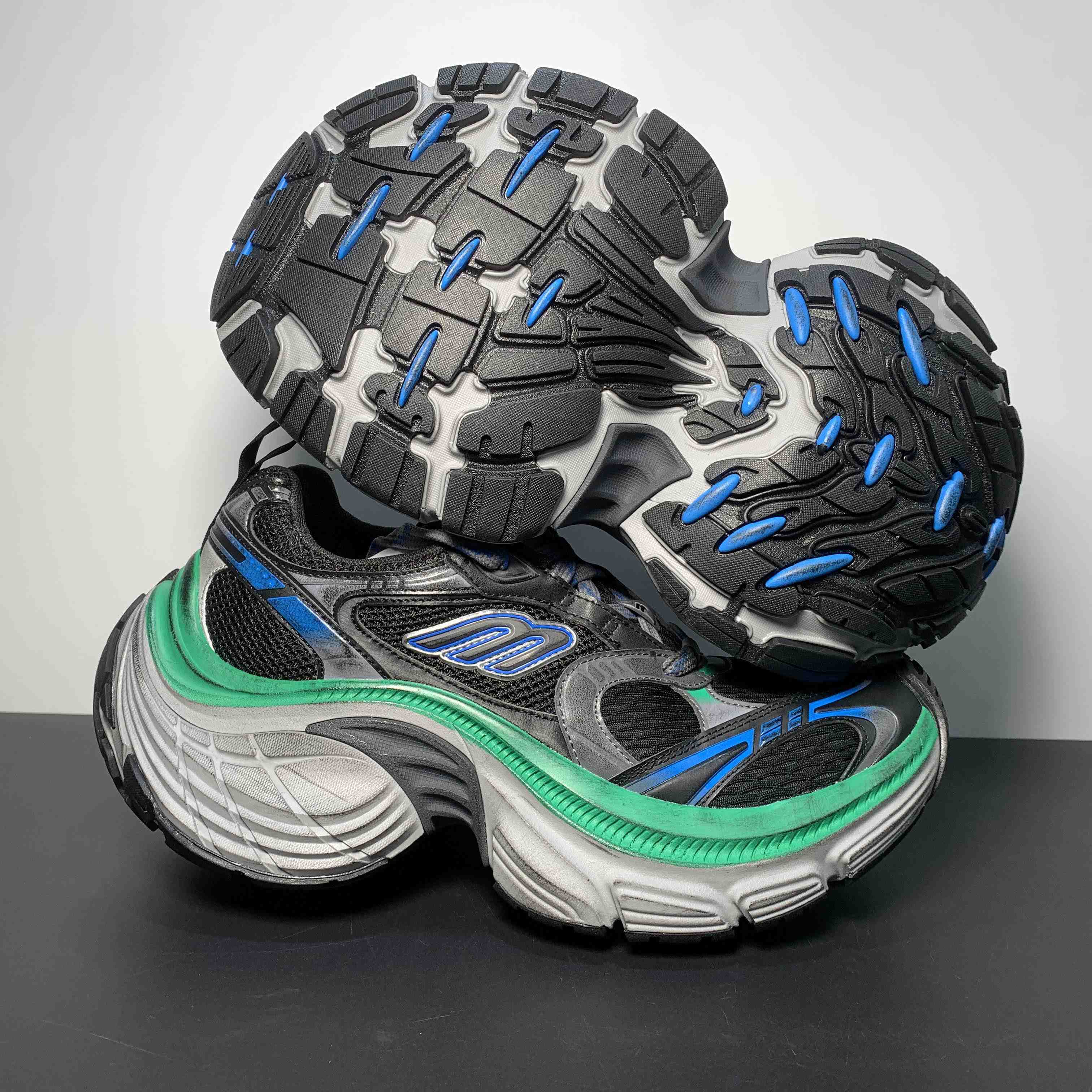 Balenciaga 10XL Sneaker in Black/Grey/Blue/Green - DopestKickz