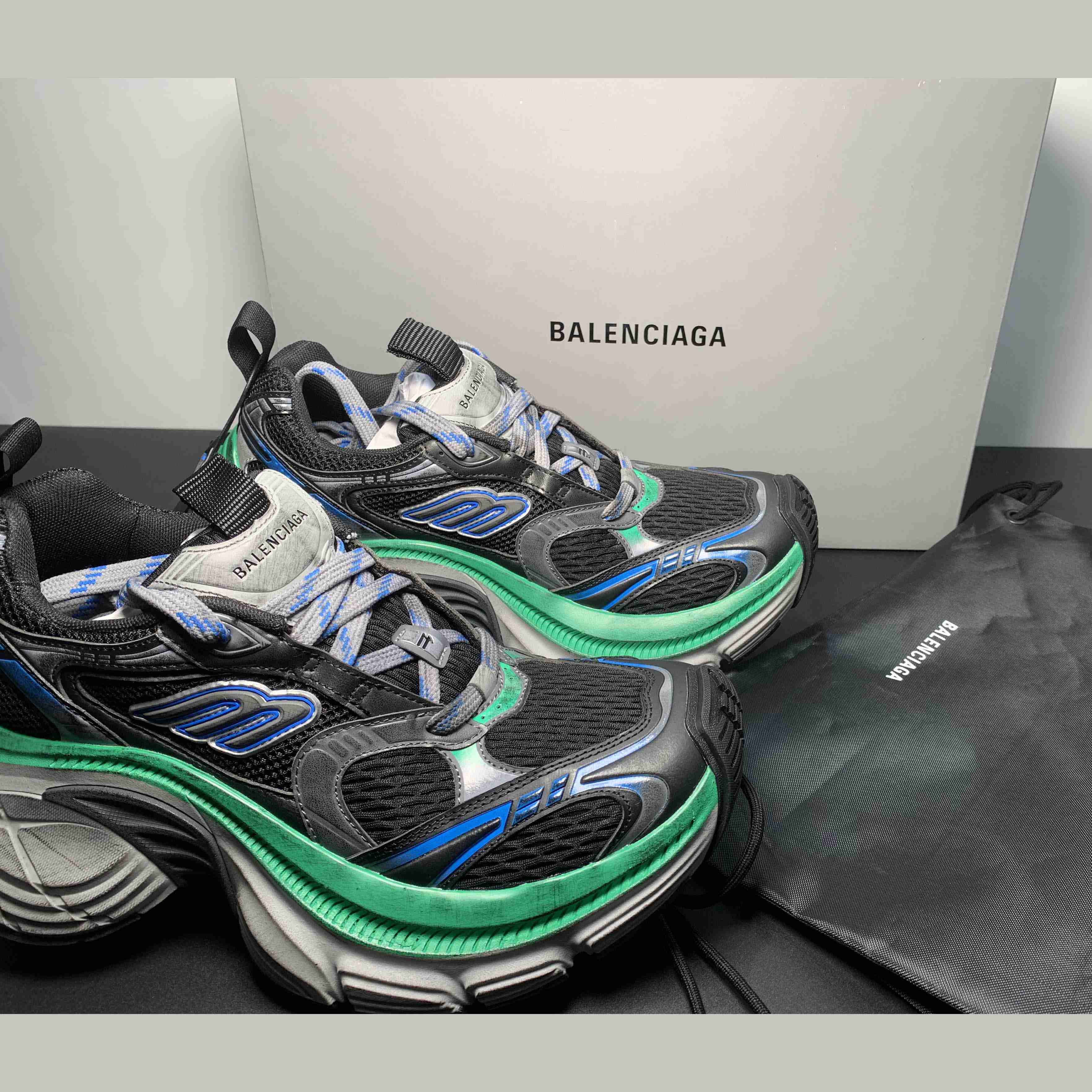 Balenciaga 10XL Sneaker in Black/Grey/Blue/Green - DopestKickz